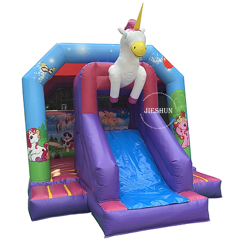 2020 high quality Inflatable Jumping Bounce House kids castle inflatable unicorn bouncer with slide for sale
