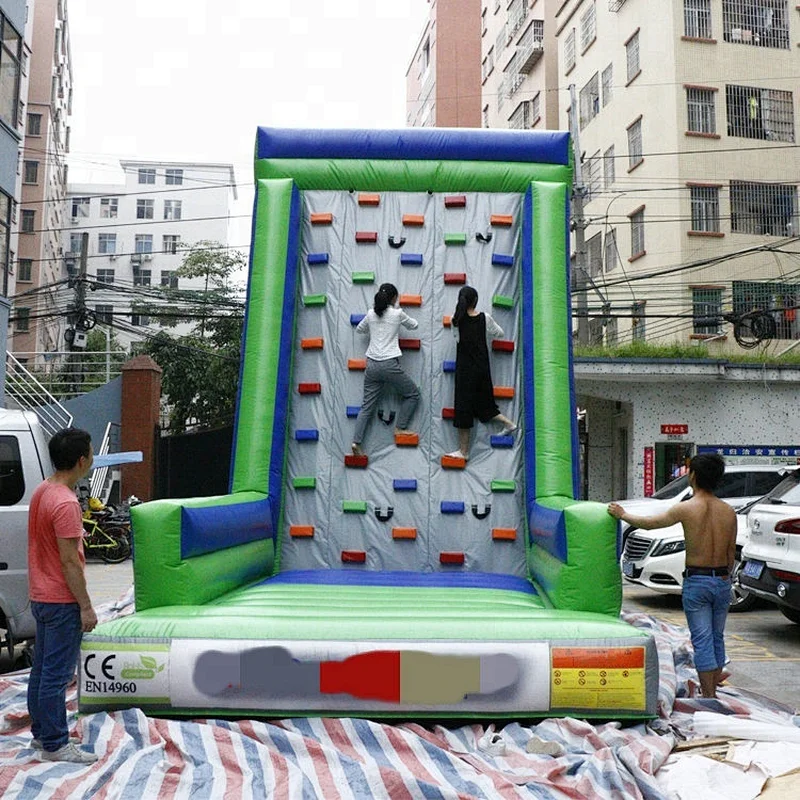 Hot sale 6 x 5 x 8m backyard outdoor sport games inflatable rock climbing wall