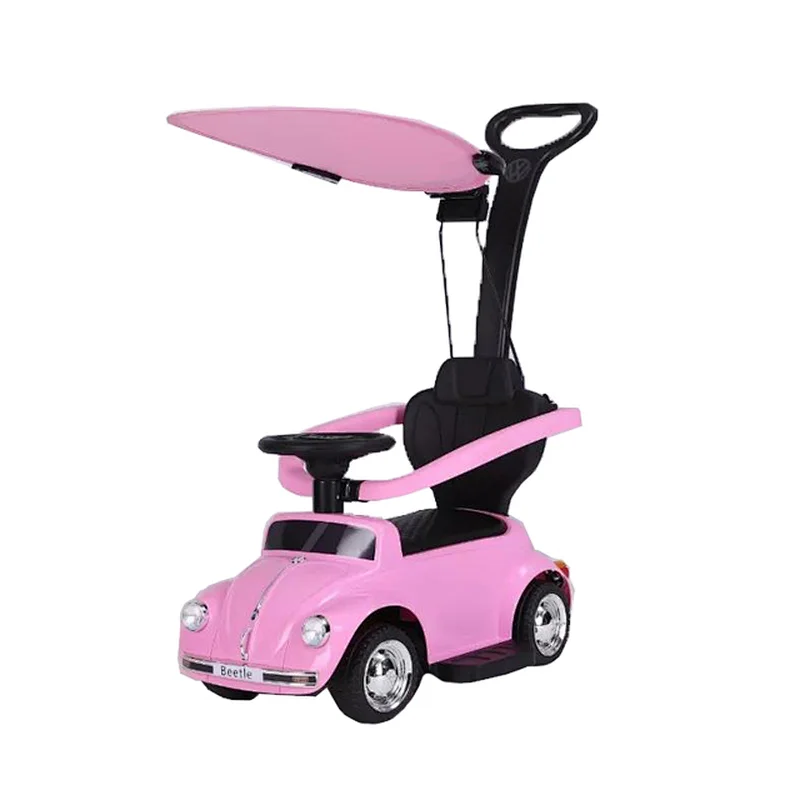 License Bettle Pink car for baby with push bar