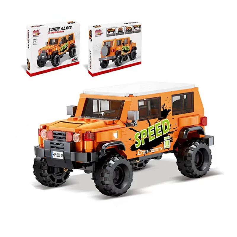 Popular Kids Boy Birthday Gift Pull Back Off-road Vehicle Speed Racing Car STEM Small Building Blocks Bricks Set