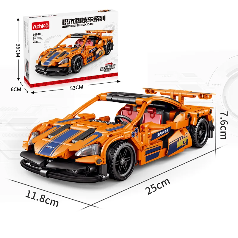 Kids Birthday Gift 428pcs Technical Small Bricks Model Vehicle Supercar Building Block Sport Car Toys
