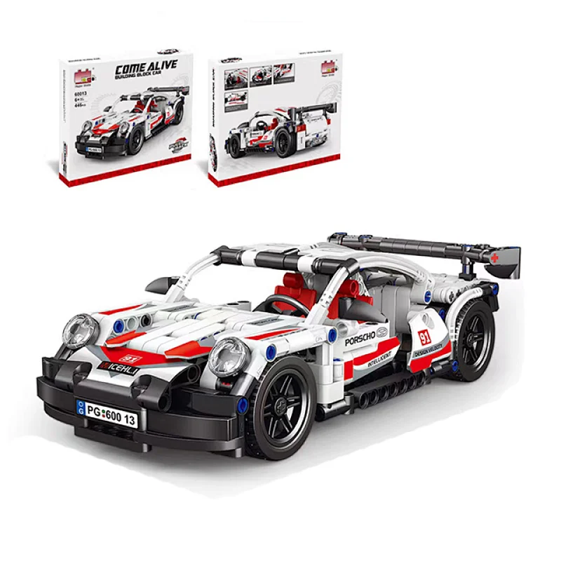 Technic Machinery Pull Back Car Model Kids Plastic Assembly DIY Speed Racing Car Building Block Small Bricks Set