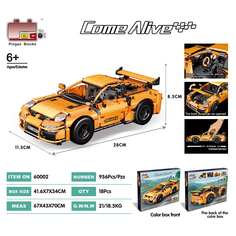 Christmas Gift Kids Educational Technic Pull Back Sports Racing Car Plastic Brick Small Building Block Set juguetes