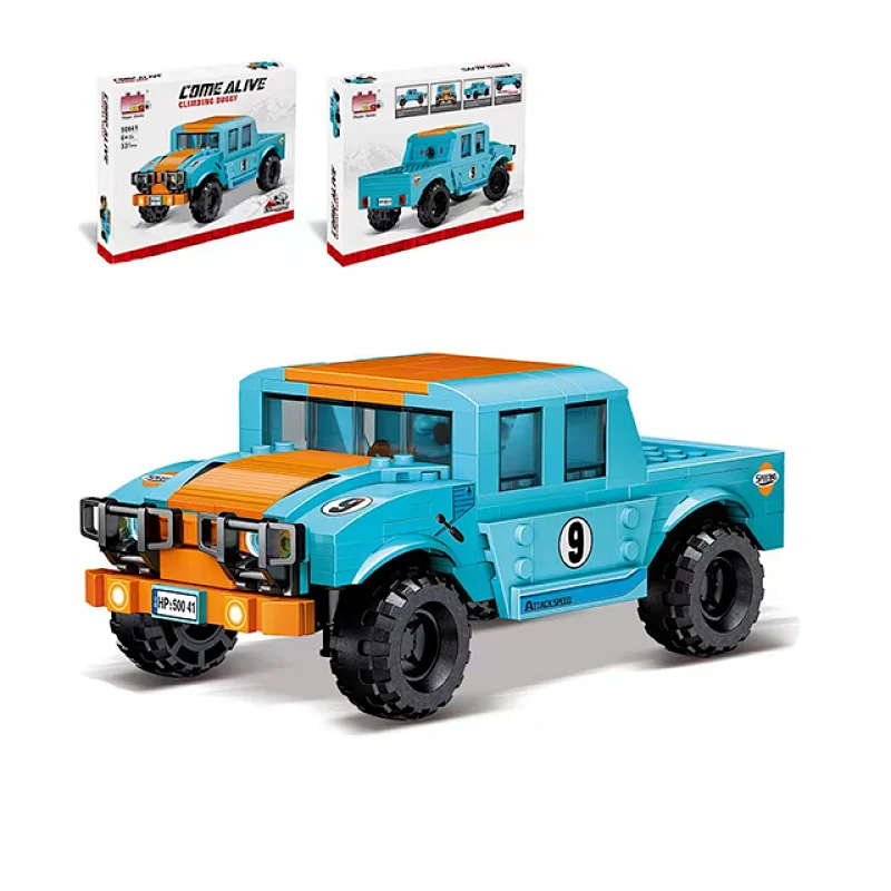 Christmas Gifts 331pcs Diy Assembling Off-road Vehicle Toy Model Bricks Luxury Assembling Building Block Car For Kids Toys