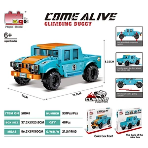 Christmas Gifts 331pcs Diy Assembling Off-road Vehicle Toy Model Bricks Luxury Assembling Building Block Car For Kids Toys
