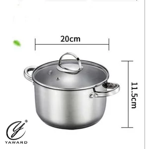 20 cm stainless steel casserole with glass lid