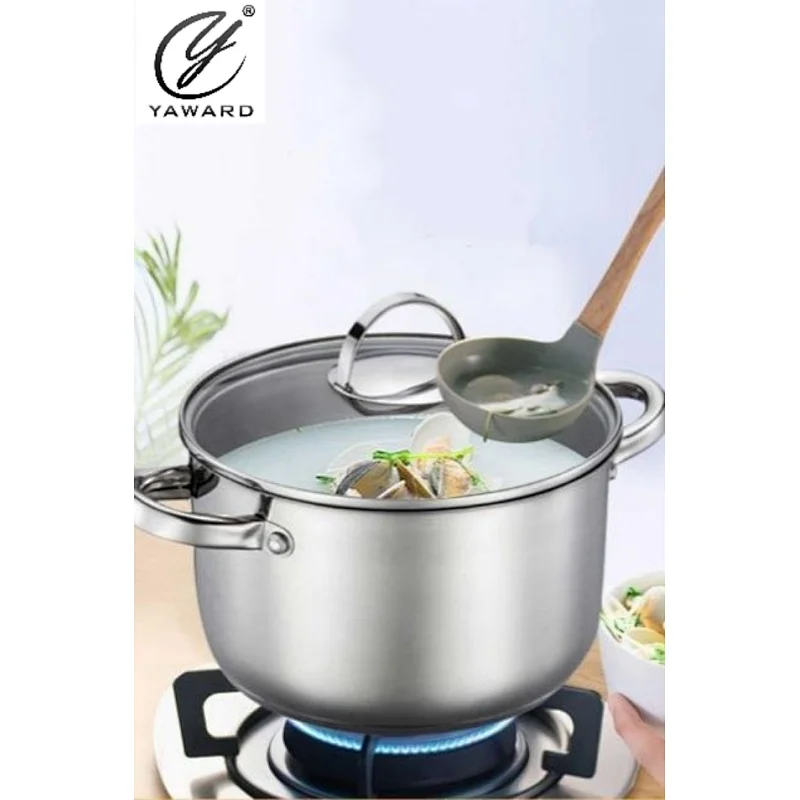 20 cm stainless steel casserole with glass lid