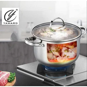 20 cm stainless steel casserole with glass lid