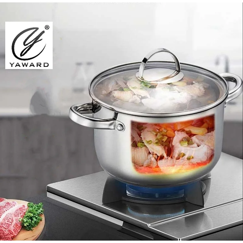 20 cm stainless steel casserole with glass lid