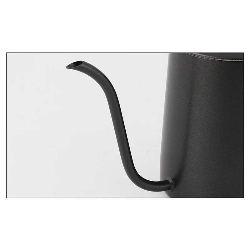 Black Gooseneck Pour Over Drip Pot 600ml Stainless Steel 304 Coffee Kettle