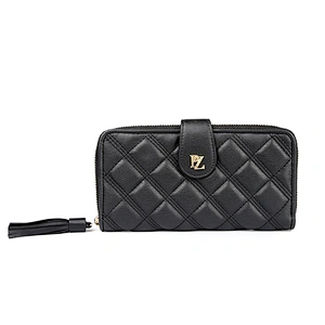 #7020 BSCI factory tassel puller quilted PU wallets