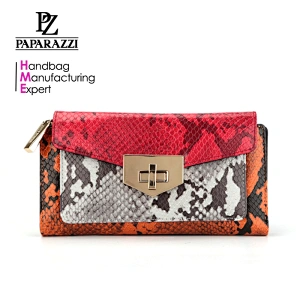6541-2019 spring & summer style new designs multi-color snake clutch wallets Guangzhou manufacturer