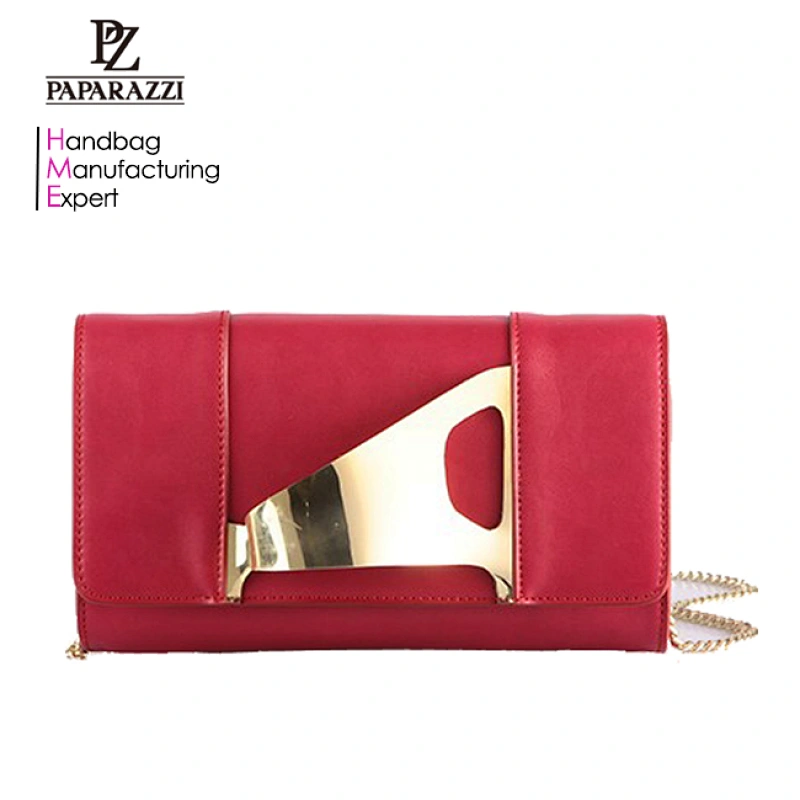 4441-Chain shoulder strap genuine leather clutch purse women wallet ladies