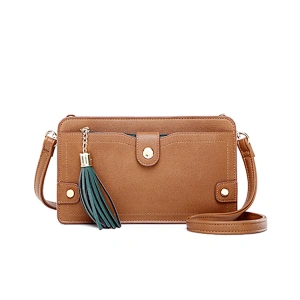 #9112 2019 wholesale new arrival high fashion carteras designer handbags for women luxury lady pu leather clutch bag with tassel
