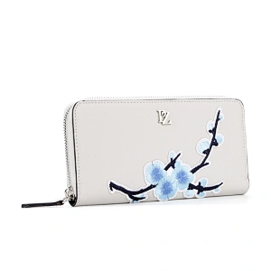 #7016B Zero customs carteras newly fashion design luxury smart embroidery ladies purse PU leather women wallet with money clip