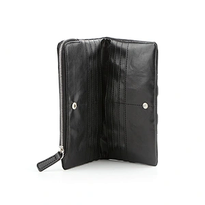 #8983 Zero customs carteras wholesale latest fashion designer minimalist long PU ladies purse card holder leather wallet women