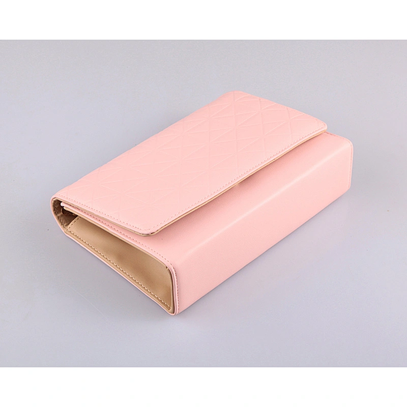 4541-2016 New Arrival Pink Color Ladies Clutch Purse with Long Metal Chain