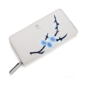 #7016B Zero customs carteras newly fashion design luxury smart embroidery ladies purse PU leather women wallet with money clip