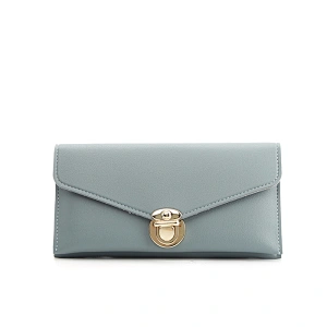 #9288 Zero customs carteras wholesale new arrival fashion elegant design slim double sided PU ladies purse leather wallet women