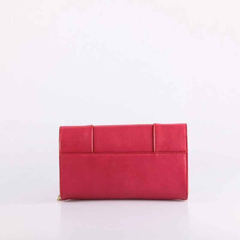 4441-Chain shoulder strap genuine leather clutch purse women wallet ladies