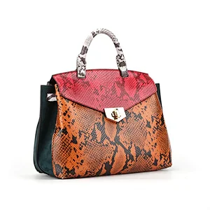 6539- Latest wholesale factory Italian snake skin woman handbag fashion