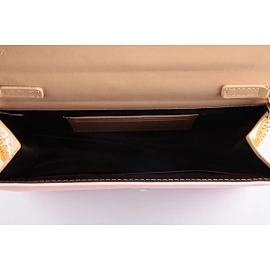 4541-2016 New Arrival Pink Color Ladies Clutch Purse with Long Metal Chain