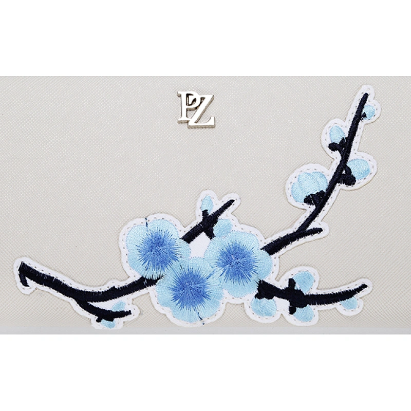 #7016B Zero customs carteras newly fashion design luxury smart embroidery ladies purse PU leather women wallet with money clip