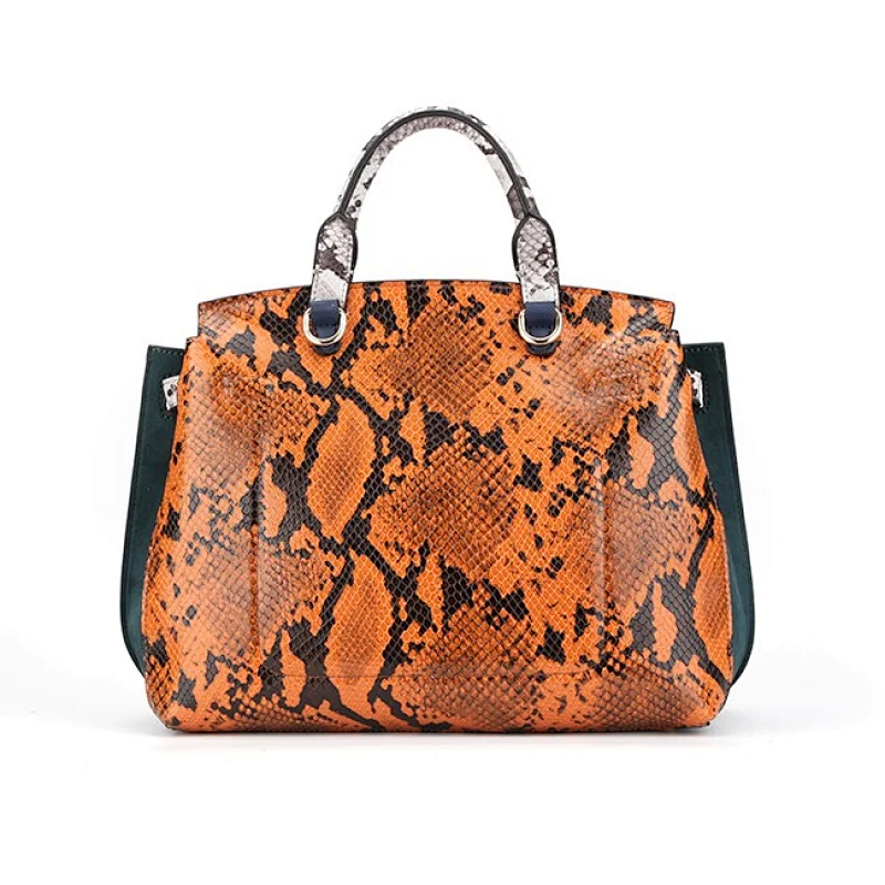 6539- Latest wholesale factory Italian snake skin woman handbag fashion