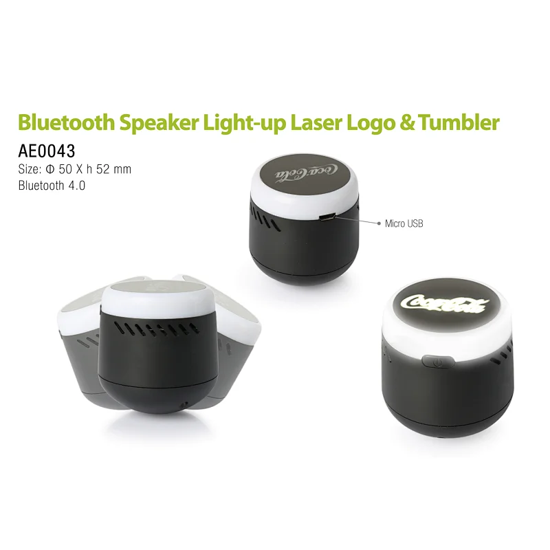 Bluetooth Speaker Light-up Laser Logo & Tumbler