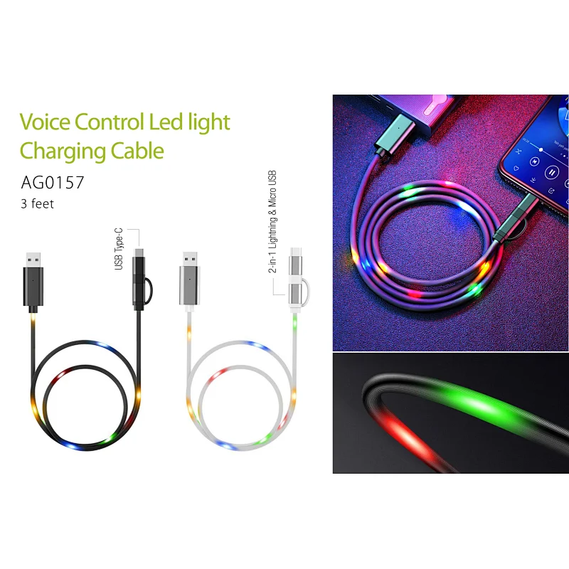 Voice Control Led light Charging Cable
