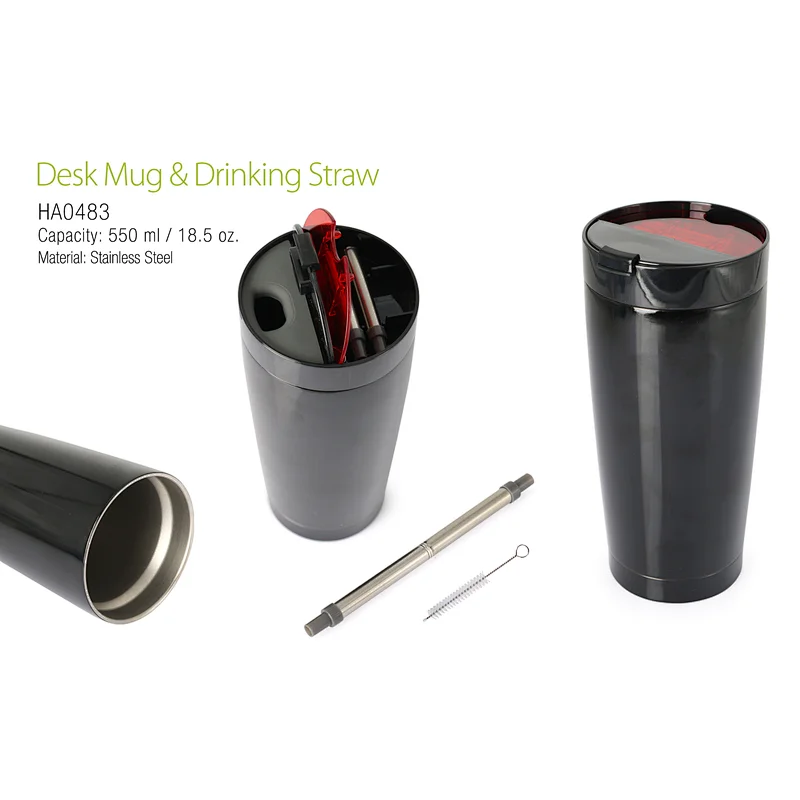 Desk Mug& Drinking Straw
