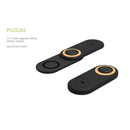 3 in 1 dual magnetic folding wireless charger