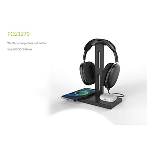 Wireless charger headset holder