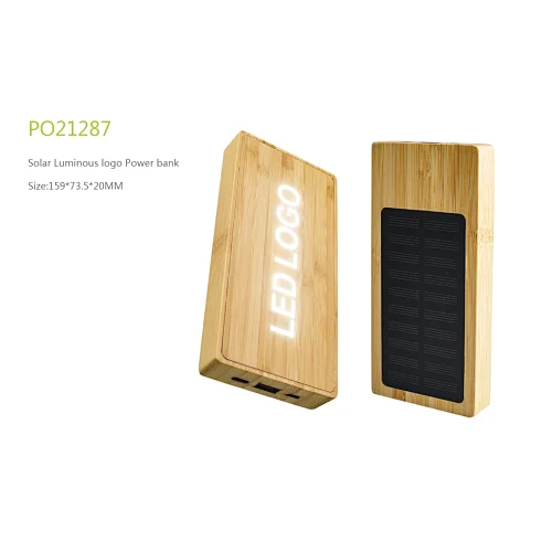 solar luminous logo power bank