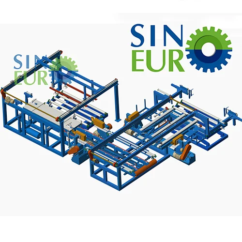 SINOEURO semi-automatic and full-automatic  Siemens PLC plywood edge trimming saw plywood cutting machine