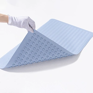 Bathroom non-slip mat soft antibacterial massage silicone bath mat with suction cup