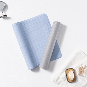 Bathroom non-slip mat soft antibacterial massage silicone bath mat with suction cup