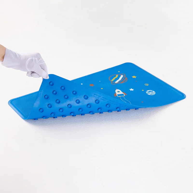 New style bathroom non-slip pad with suction cup unfortunately baby printed cartoon rubber bath pad