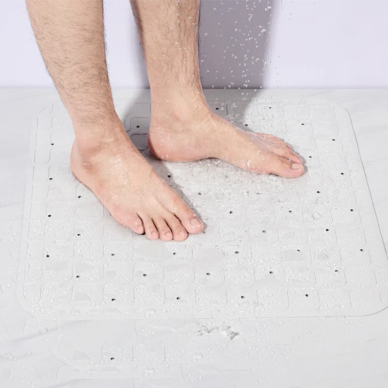 New square bath mat with suction cup can be customized baby rubber bath mat