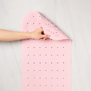 Natural rubber bathroom non-slip mat rectangular with suction cup can be customized baby bath mat