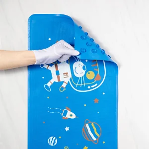 New style bathroom non-slip pad with suction cup unfortunately baby printed cartoon rubber bath pad