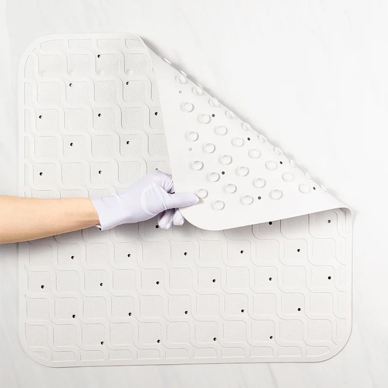 New square bath mat with suction cup can be customized baby rubber bath mat