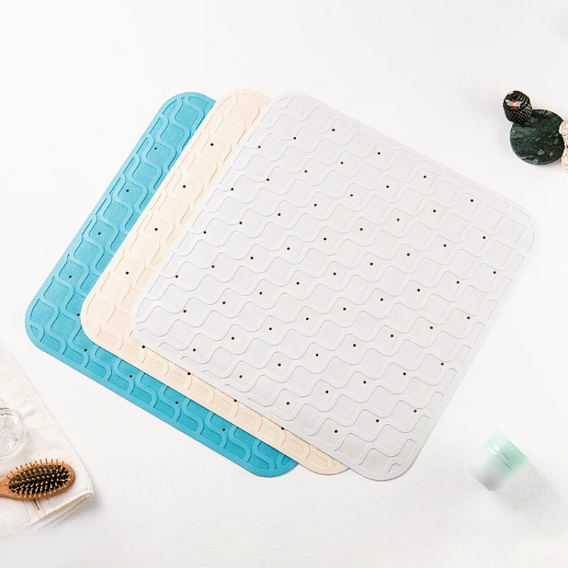 New square bath mat with suction cup can be customized baby rubber bath mat