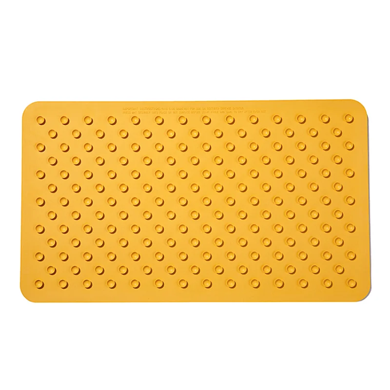 Customizable pattern logo anti slip bath mat with suction cup at bottom rubber bath mat