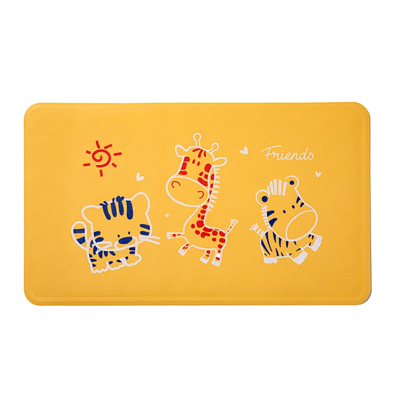 Customizable pattern logo anti slip bath mat with suction cup at bottom rubber bath mat