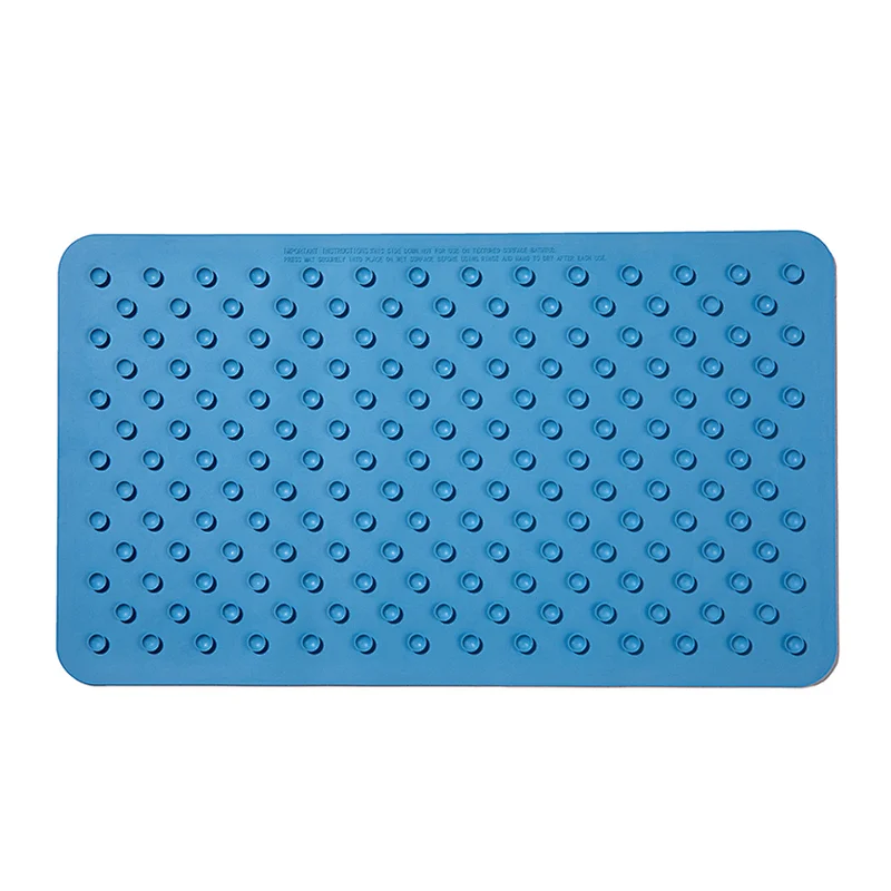 Rubber bath mat customizable pattern logo anti slip bath mat with suction cup at bottom
