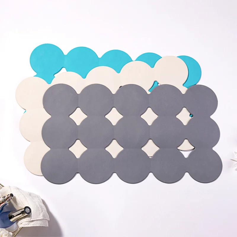 Baby bath mat non slip pad with irregular round bottom with suction cup rubber bath mat