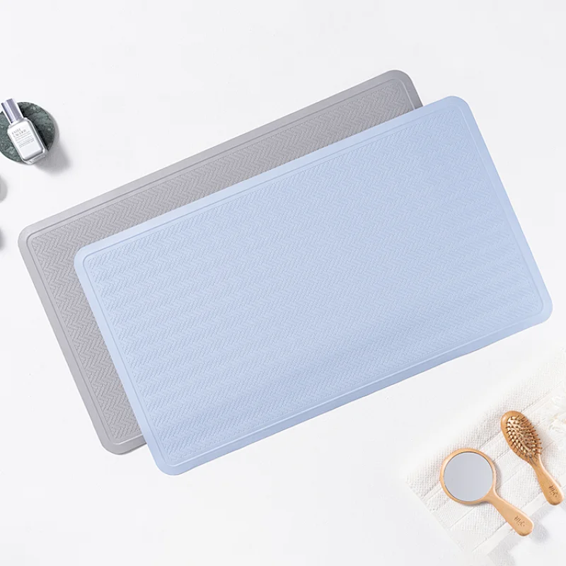 Bathroom non-slip mat soft antibacterial massage silicone bath mat with suction cup