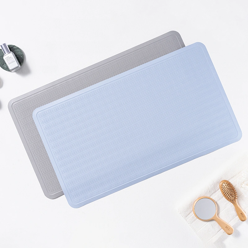 Bathroom non-slip mat soft antibacterial massage silicone bath mat with suction cup