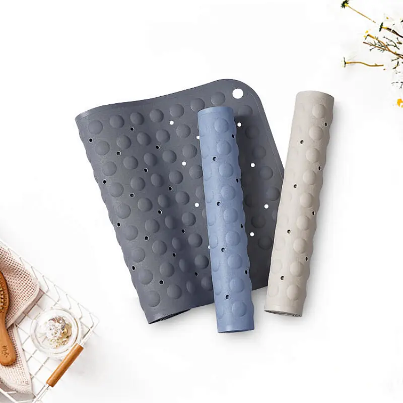 Hotel custom bathroom products with massage function non-slip bathtub bath mat with suction cup rubber bath mat